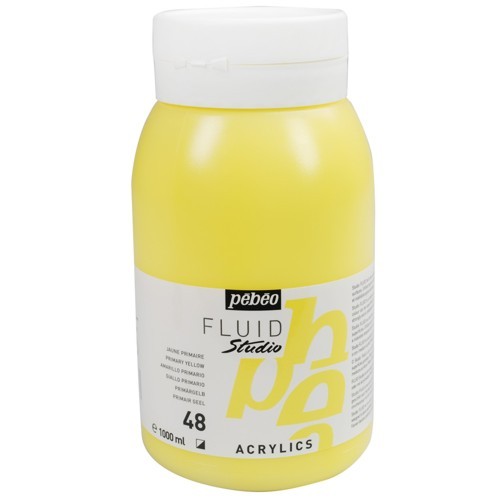 Tinta Acrílica Importada Para Tela Pébéo 48 Amarelo Primário 1 L